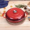 4.5L Dutch Oven Soup Pot Cast Iron Casserole Braiser  Casserole Skillet with Lid and Dual Handles Dutch Oven Baking