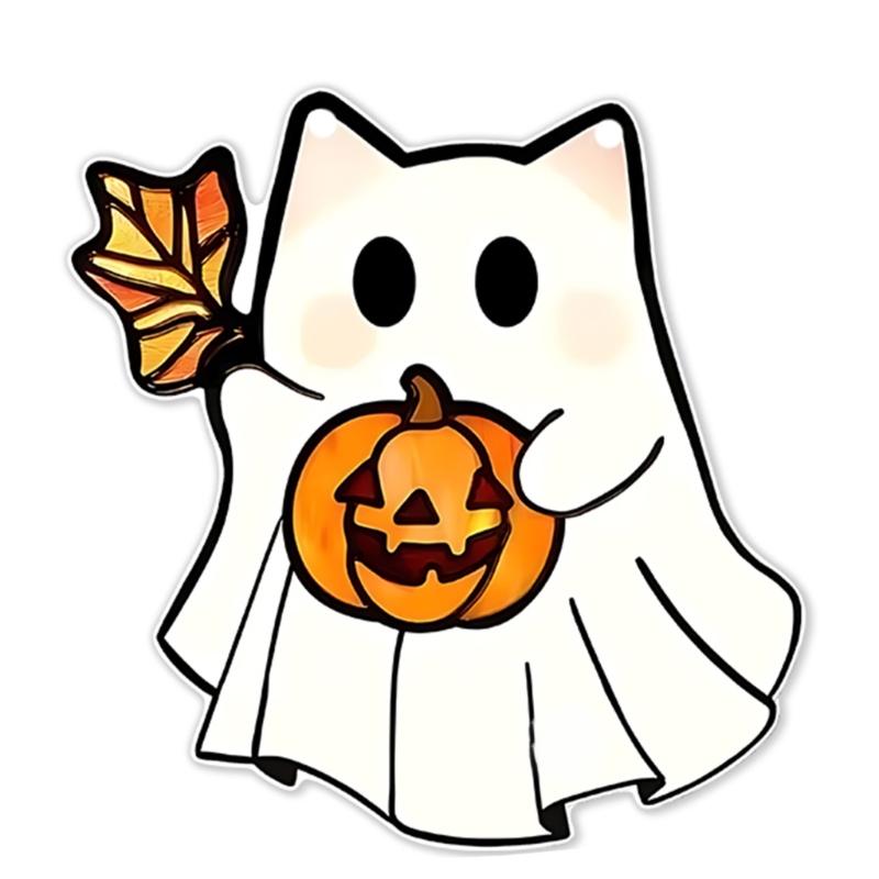 Cartoon Halloween Ghostly 2D Flat Acrylic Wall Decors Light Hanging Craft Ornament For Home Office School Decoration