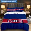 3PCS Canadiens Hockey Team Bedding Set,Including 1pc Duvet Cover And 2pcs Pillowcases Perfect for Bedroom, Dormitory, Fan Christmas Gift