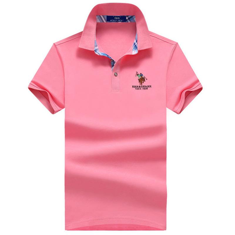 Herren Kurzarm-T-Shirt Neues Sommer Business Herrenbekleidung Polo-Shirt Sportoberteil 3XL rosa