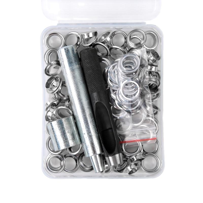 Grommets Eyelets Set with Install Tool Eyelet Punch Kits for Leathers Belt Shoes