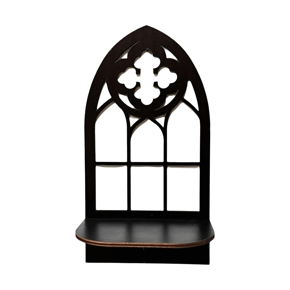 Gothic Style Floating Shelves Wooden Wall Hanging Decor Home Decor Wall Mounted Shelf Indoor Use