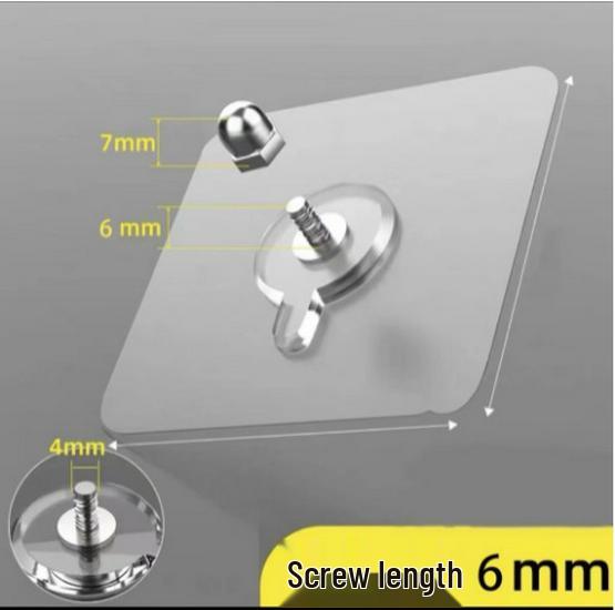 Punch-Free Transparent Adhesive Wall Hook - Strong Load-Bearing for Bathroom & Kitchen