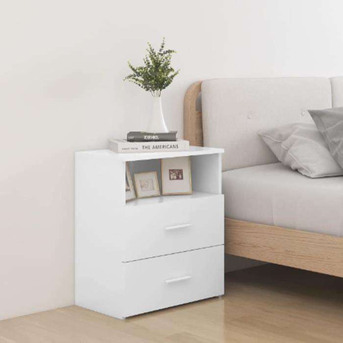 Table de chevet - vidaXL - 2 pcs - Blanc - Bois d'ingénierie - 50x32x60 cm