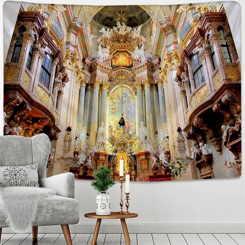 Vienna Christian Church Tapestry Home Boho Decor Witchcraft Wall Art Mural Drop Wall Cloth Christ Lord Angel Wall Tapestry