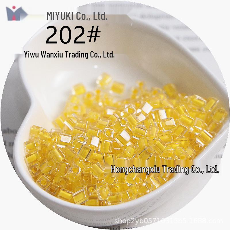 MIYUKI 4mm Transparent Dyed Core Sugar Cube Beads for DIY Bracelets