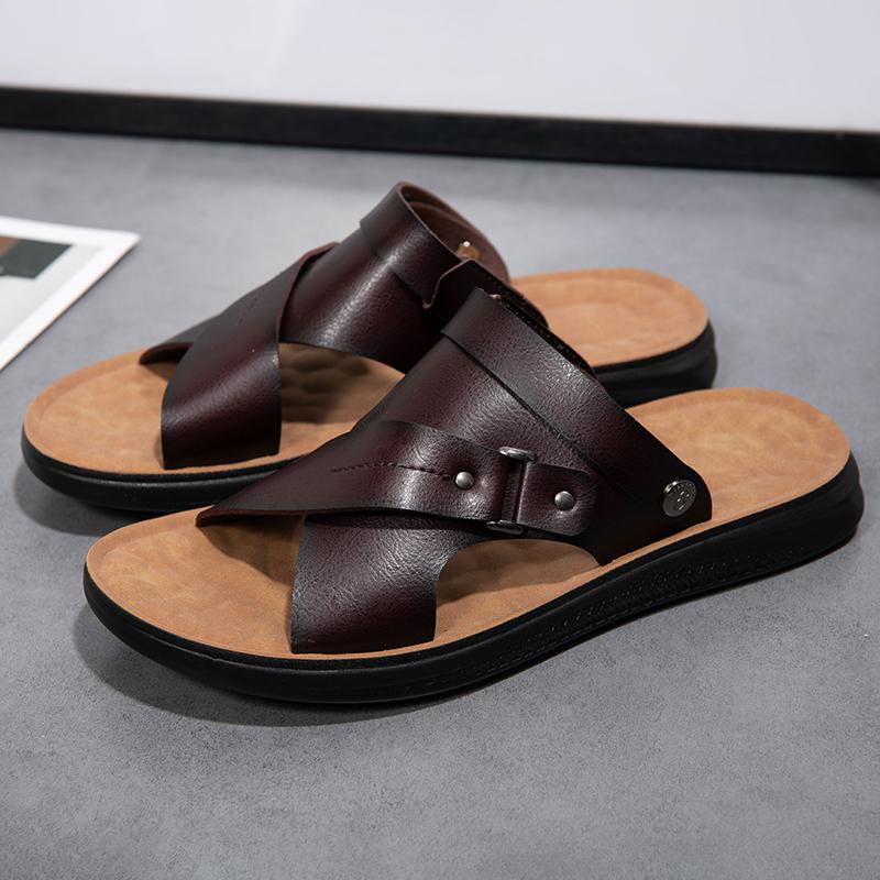 Men's New Fashion Double Wear Casual Sandals Brand New Fashion Summer Men Shoes Vintage Flats Casual Non-slip Beach Sandals Men