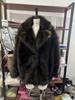 2024 European & American Women's Solid Color Faux Fur Loose Streetwear Coat