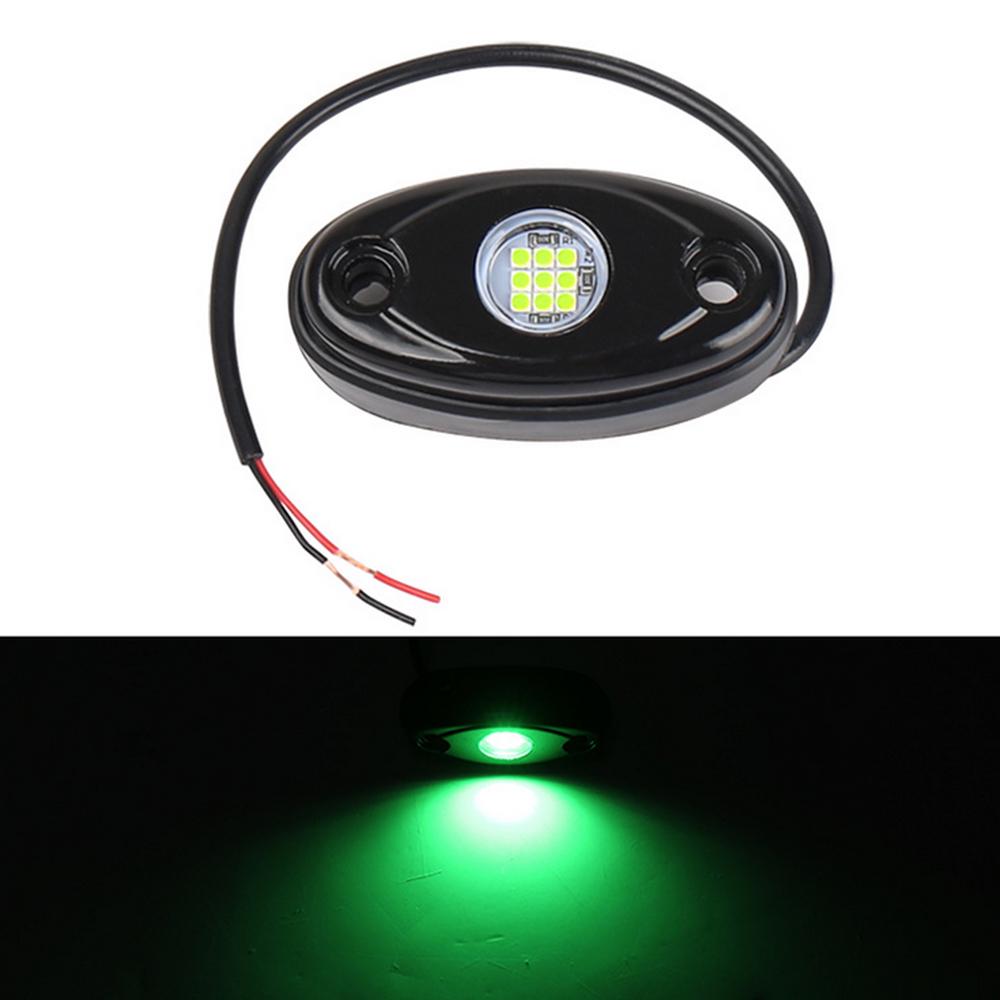 4Pcs Rock Lights 4-Pod for JEEP Offroad Truck UTV ATV Boat Underbody Light (Green)