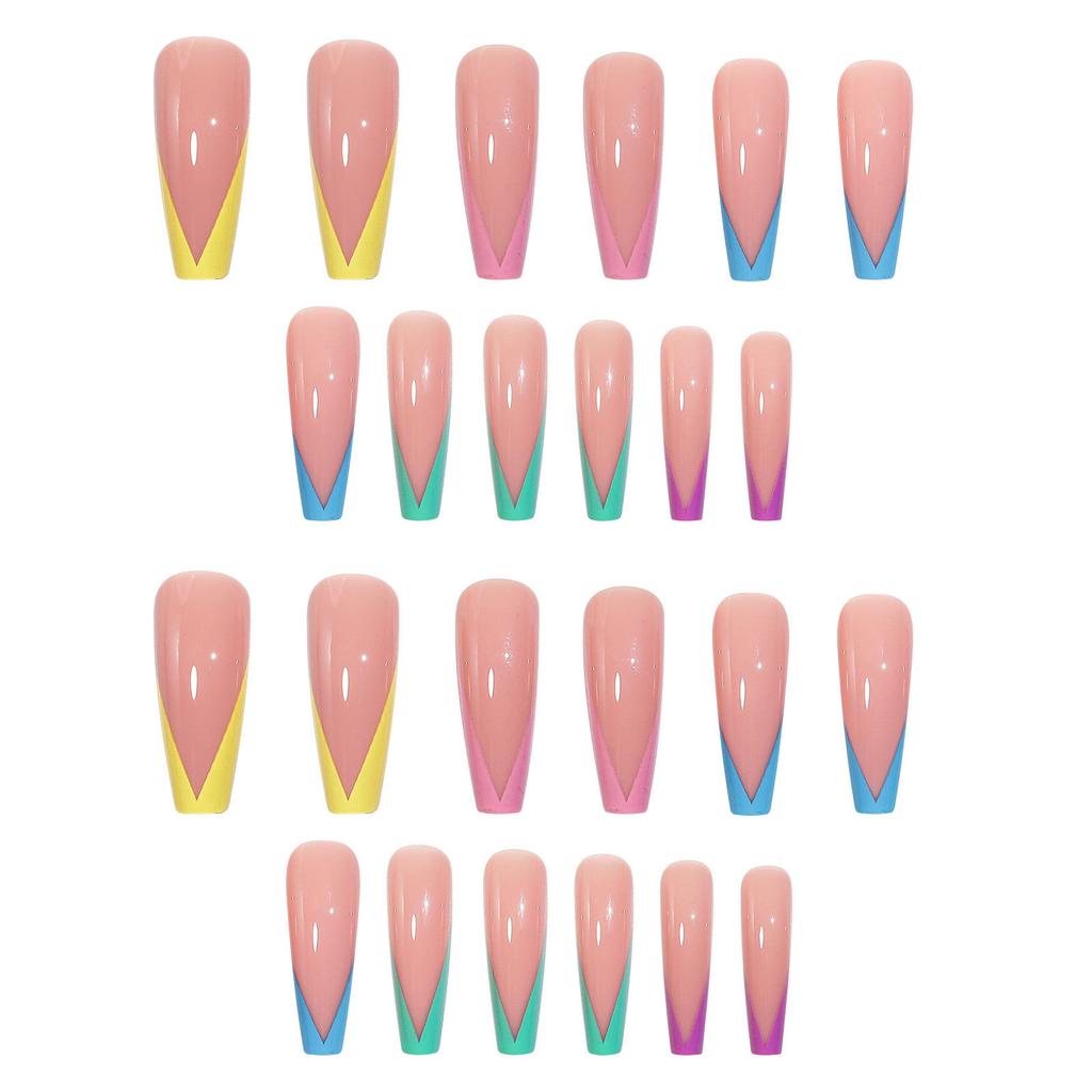 Long Ballet Color French Wear Nail Art False Nail Art Patch Nail Film Waterproof Removable Nail Film