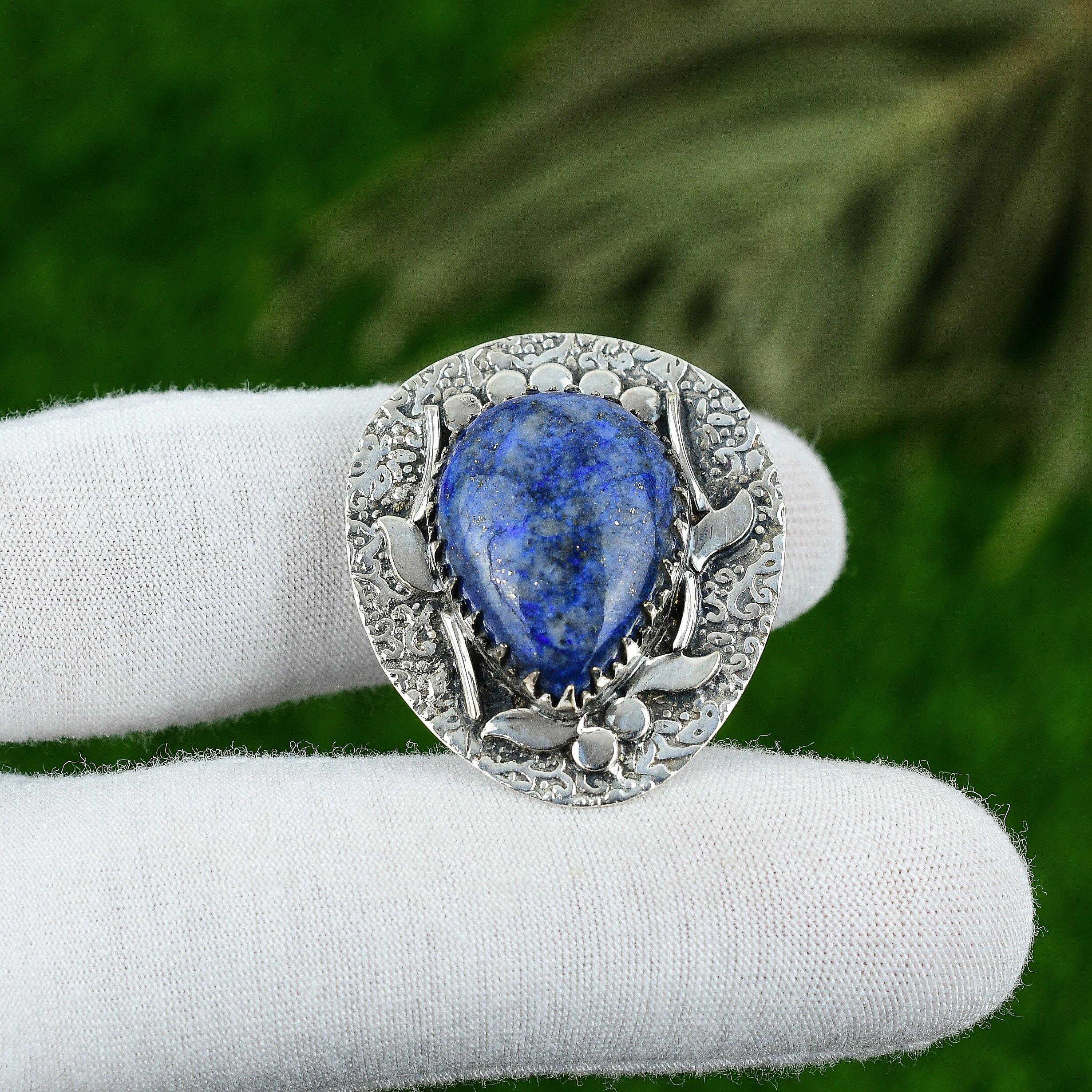 

Natural Lapis Lazuli Gemstone Pendant 925 Sterling Silver Jewelry For Women