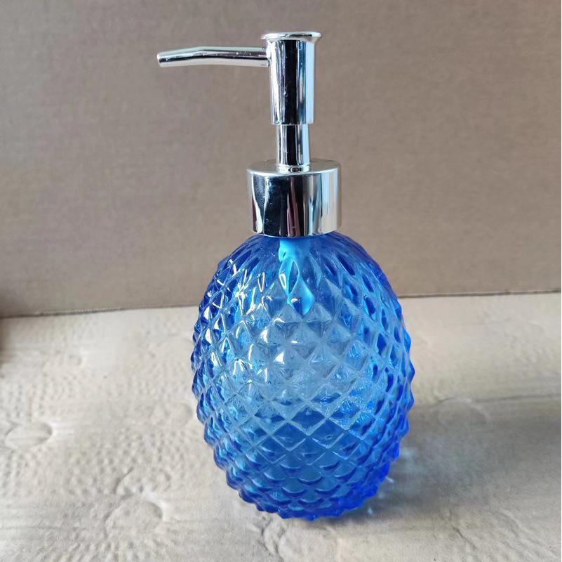 Elegant Oval Glass Pump Bottle for Shampoo, Shower Gel, Soap, and Hand Sanitizer