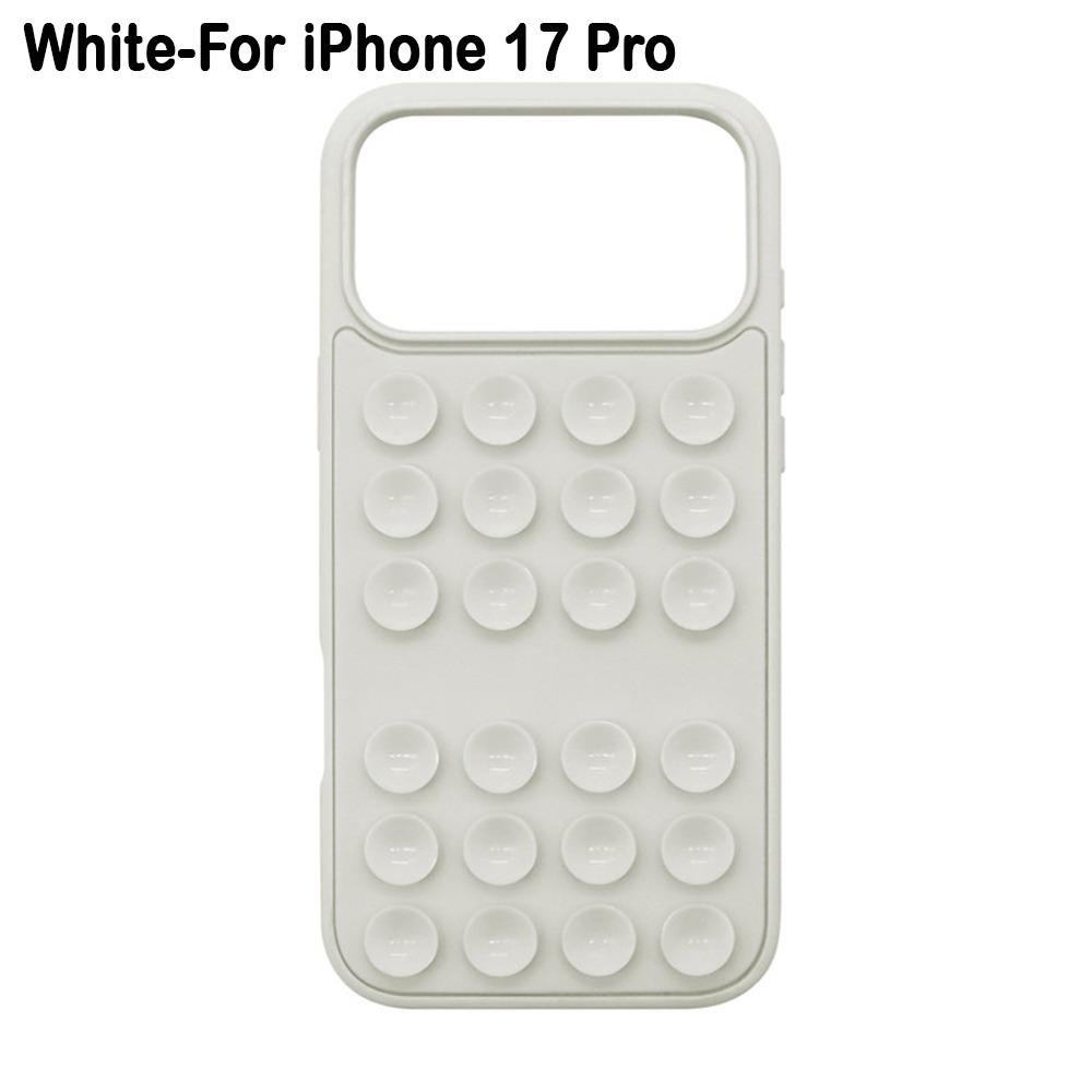 Silicone Phone Case Suction Cup Bracket Phone Protective Shell for iPhone 17/Air/17 Pro Max