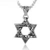Vintage Davidstern Anhänger, Schwarzes Titanstahl Magen David Halskette, Retro Gotisches Hexagramm Judaica Schmuck für Männer Frauen