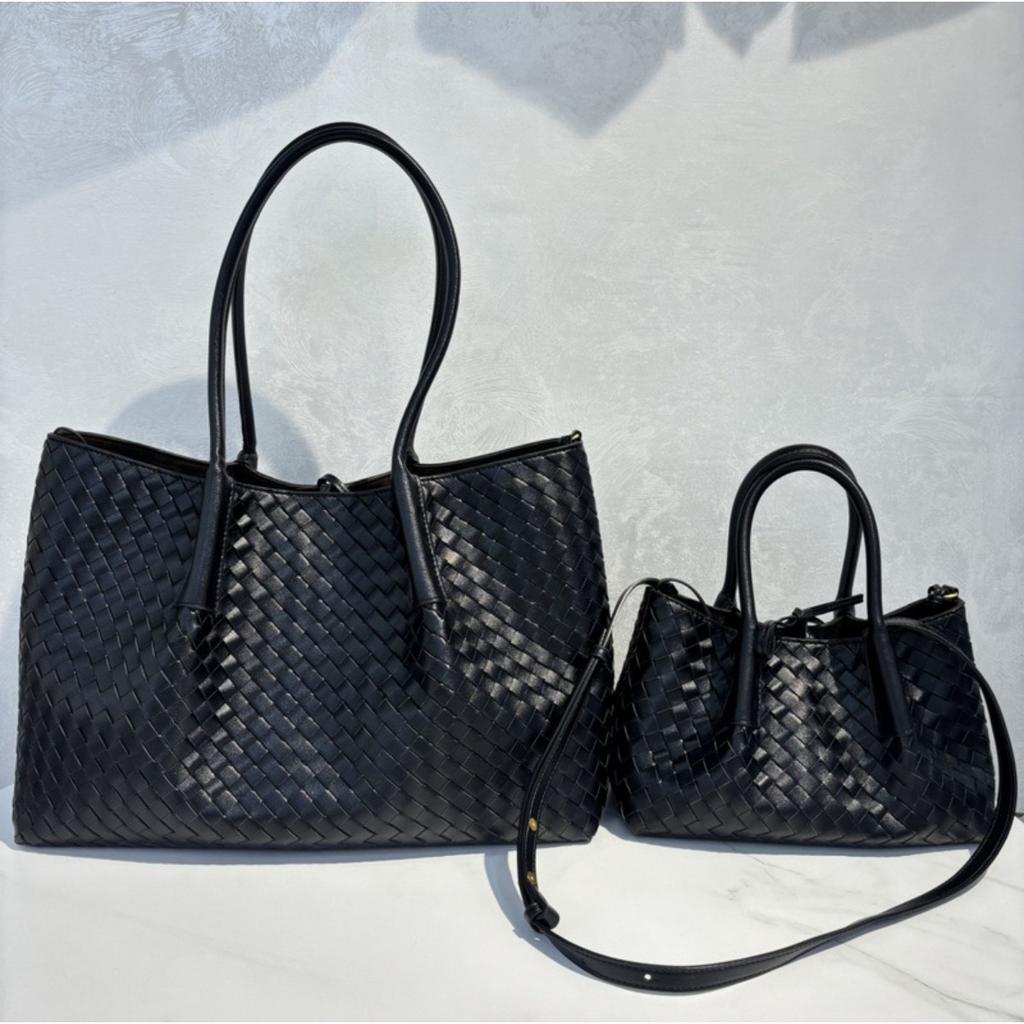 20256 New leather women's bags, handwoven bags, totes, mother and child bags, vegetable baskets, portable shoulder bags, cross-border batches