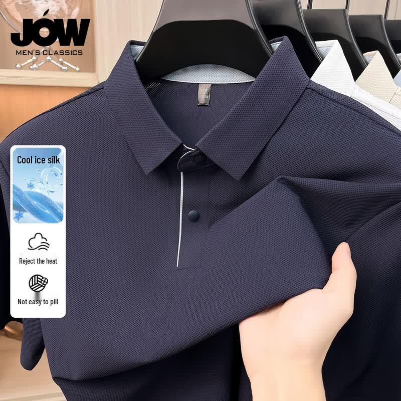 

JOW Men s Seamless Ice Silk Polo T-shirt 3XL