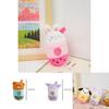 Cute Panda Milk Tea Cup Keychain Plush Toy Couple Bag Pendant Rabbit Stuffed Animal Gift