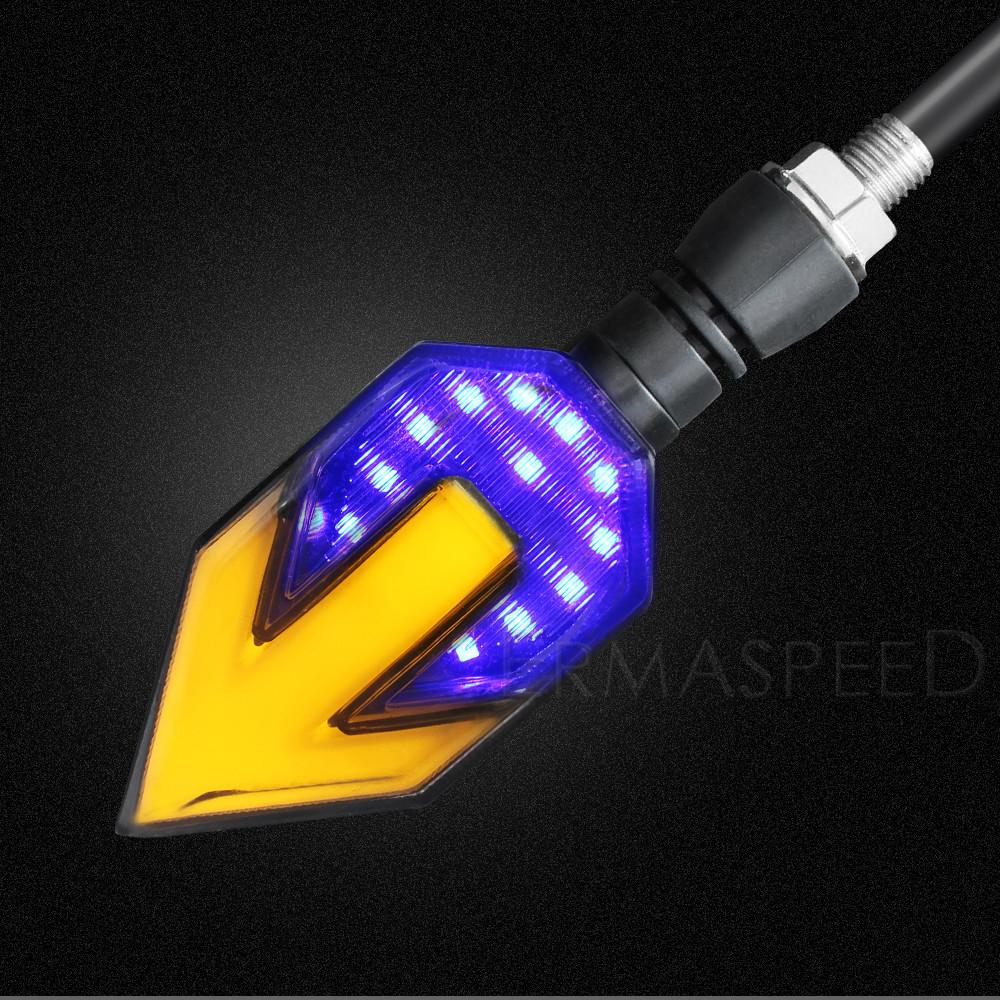 12V Motorcycle Flasher LED Blinker Motorbike Accessories Flowing Amber Turn Signals Indicator for Motocross Dirt Bike