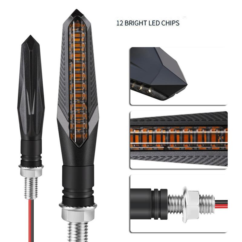 Flowing Turn Lights 12V Motorcycle 24 Leds Scanning Directonal Signal Lamp For Honda Chopper Kawasaki Yamaha Ducati Buell