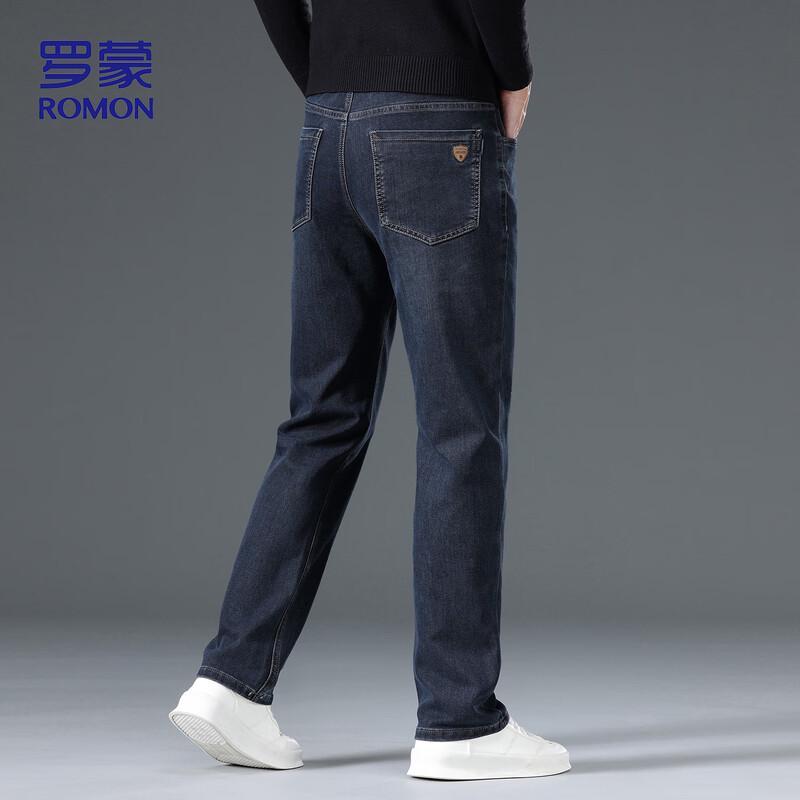 ROMON Men's Business Casual Straight-Leg Jeans