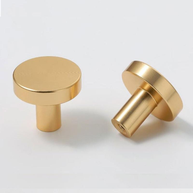 Set Of 12 Brushed Gold Dresser Knobs 1 Inch Diameter Gold Finish Cabinet Hardware Gold Drawer Knobs with Easy Install