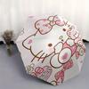 Hello Kitty,Cute Automatic Folding Umbrella-Simple 8-Rib Design, Bright Cartoon Pattern, Durable Iron Frame, Suitable For Travel, Outdoor, B