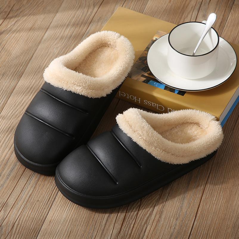 New autumn and winter couple EVA waterproof cotton slippers home thickened warm non-slip deodorant cotton slippers