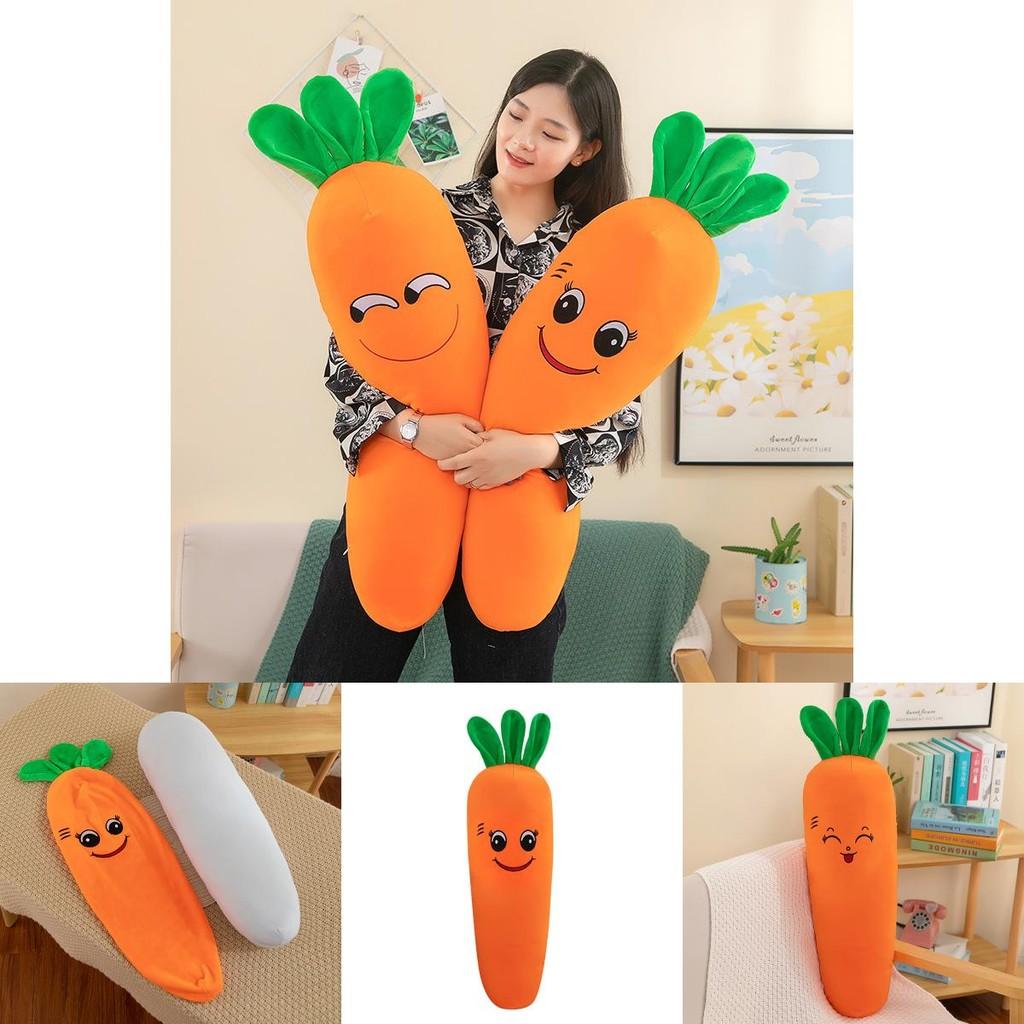 Ultra Soft Carrot Plush Body Pillow Huggable Stuffed Toy Adorable Bed Cushion