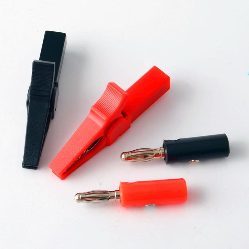 4pcs With 4mm Banana Plug Cable Clips 55mm Alligator Clip + Banana Plug Test Probe