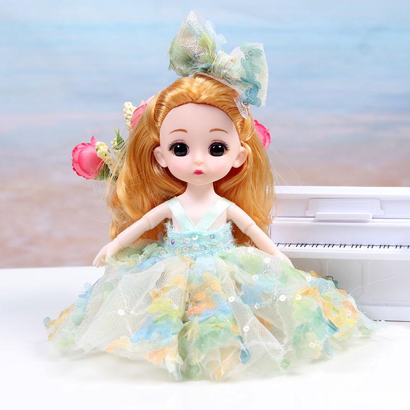 16cm Niedliche Mini Lolita Prinzessin BABI Puppen Spielzeug 1/8 BJD Gelenke Bewegliche Puppe Zeichentrick Kleidung Mädchen Verkleiden Spielhaus Spielzeug Geschenke