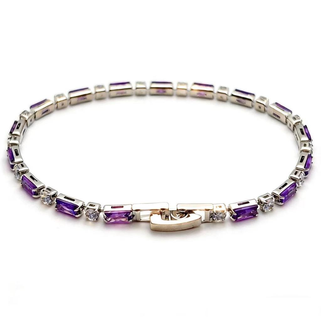 Bracelet de Tennis Zircon Violet - Bijou Élégant pour Femme