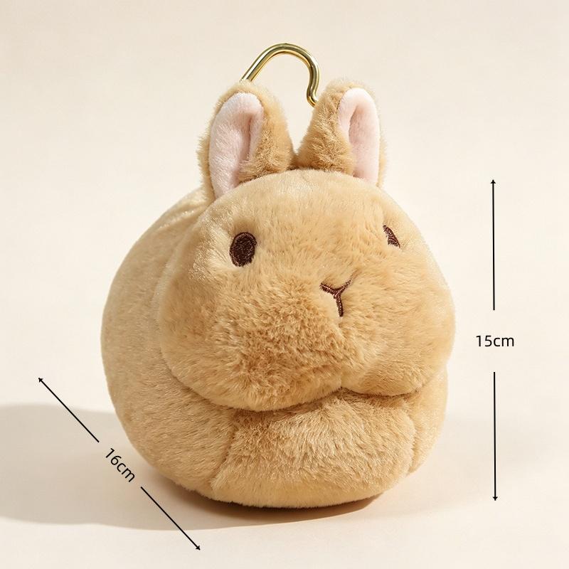 Porte-clés Poupée Lapin Rond Kawaii Pendentif Lapin Peluche Jouets Animaux Peluches Moelleux Pendentif Sac Dessin Animé Idée Cadeau Unique