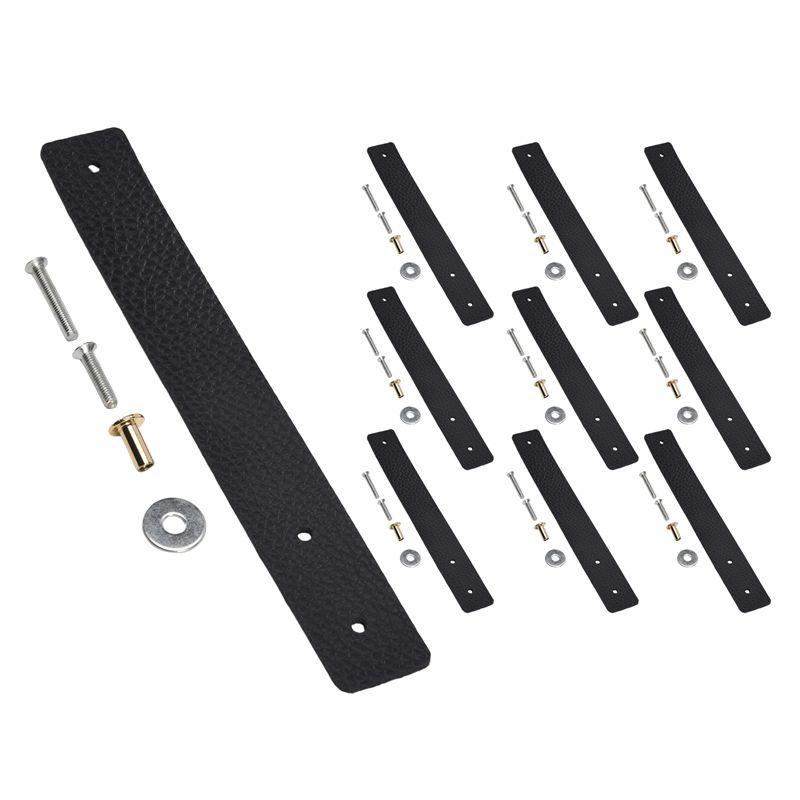 

AEE2-10Pcs Wall Hooks,PU Leather Curtain Rod Holder, Leather Straps For Hanging Bracket DIY Home Storage Hook Wall Boho чорний