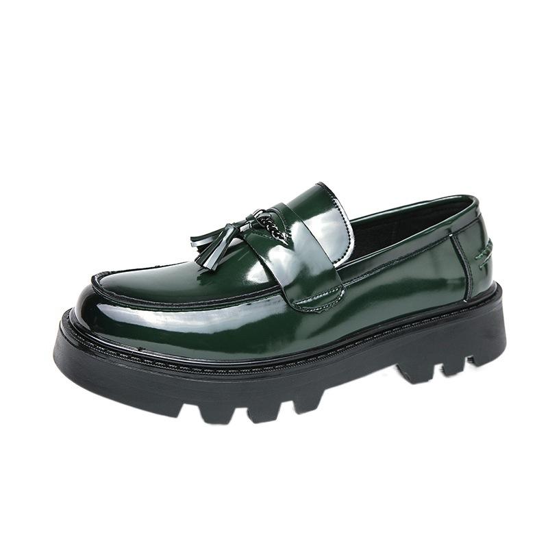 Foreign Trade Tassel Loafers Men's 2025 Spring and Autumn New Thick-soled British Men's Business Leisure Height-increasing Muffin Leather Shoes