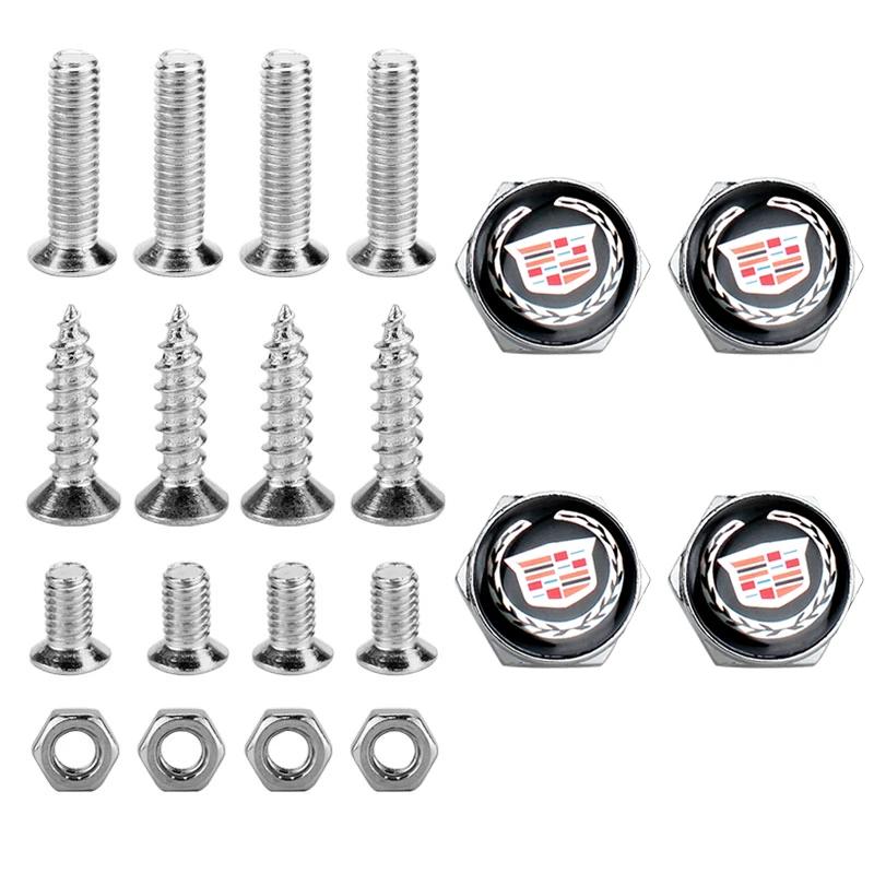

Car Badge License Plate Bolts Metal Screws Nuts for Cadillac ATS BLS CT4 CTS EXT SLR SRX XLR XT5 Escalade Deville DTS Tiburon срібний