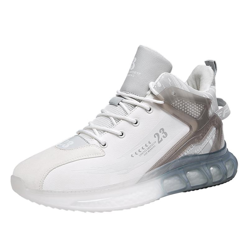 

Мужские высокие кроссовки Tide, баскетбольные ботинки, теннисные спортивные кроссовки для студентов, обувь для пешего туризма и путешествий 45 серый/белый
