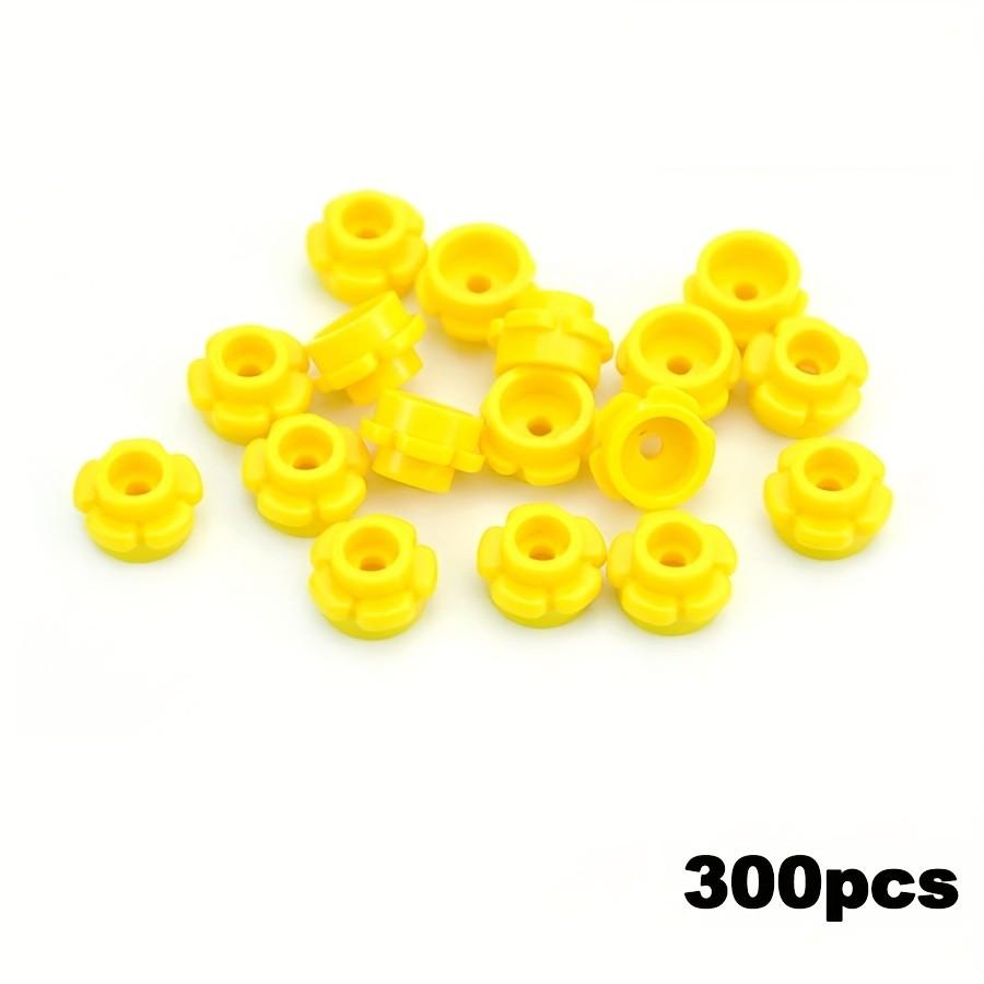 300PCS Round 1x1 with Flower Building Blocks 5 Petals Brick Particle Educational Toys Birthday Kid Gift