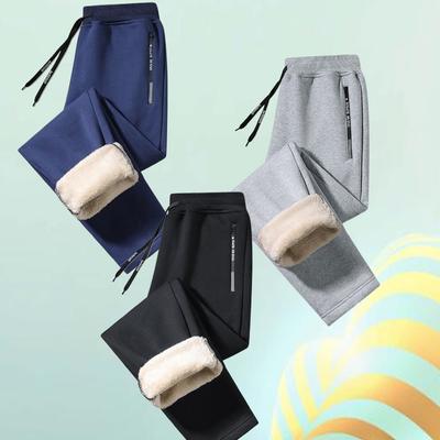 Plus Size Winter Pants Men Thicken Fleece Lined Sweatpants Warm Outdoor Sweatpants Men Trousers Winter Fashion Men Bottoms