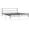 Double Bed Frame Gray Metal 180*200 Cm