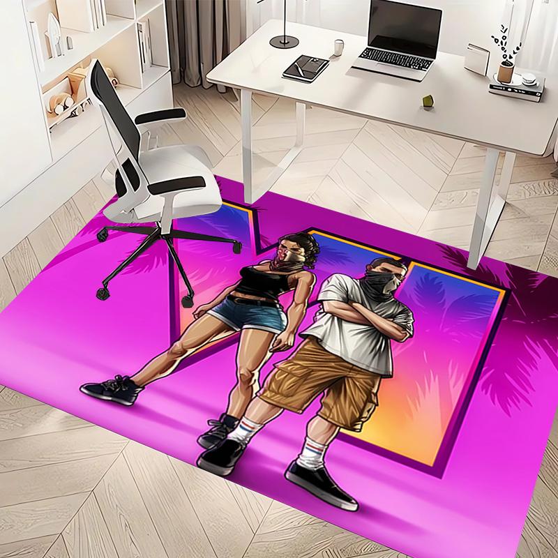 1pc Game Grand Theft Auto Print Area Rug - Soft, Washable Non-Slip Indoor Mat, Living Room, Home Office Decorative Rug,Office Decorative