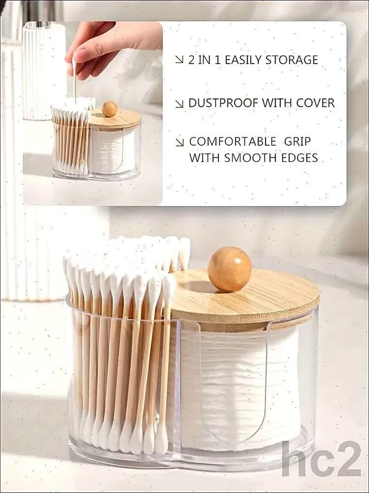 Two-in-one Cotton Box Makeup Remover Cotton Storage Box Desktop Cosmetic Cotton Storage Box