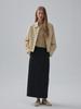Mouth Pintuck Maxi Skirt (Gray Stripe)