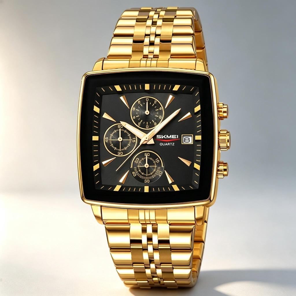 Men's Quartz Watch SKMEI Chronograph Stainless Steel Luminous 2434