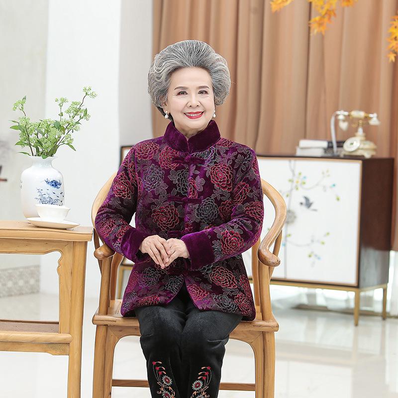 

Imitation Mink Velvet Winter Coat Set: Warm, Thickened Stand Collar for Middle-aged & Elderly Women 5XL (150-165 jin)