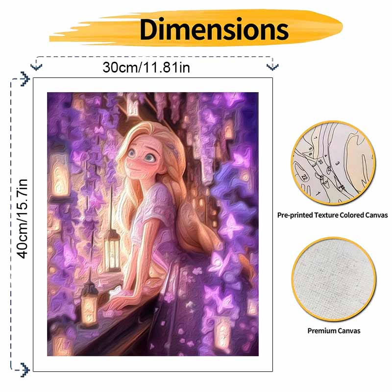 Disney Rapunzel oil painting digital painting art kit handmade diy painting home decoration gift