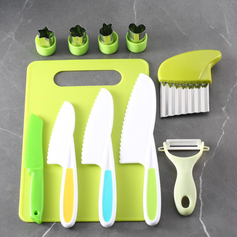 

Детский набор пластиковых ножей для нарезки фруктов и овощей: Идеально подходит для занятий в детском саду и дошкольного образования 11-piece plastic knife set (Type A)