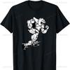 Fußball Bulldogge Spieler Cooles Cartoon Grafik T-Shirts Grafik T-Shirts Gothic Hemden für Draußen Hohe Qualität Baumwolle unisex