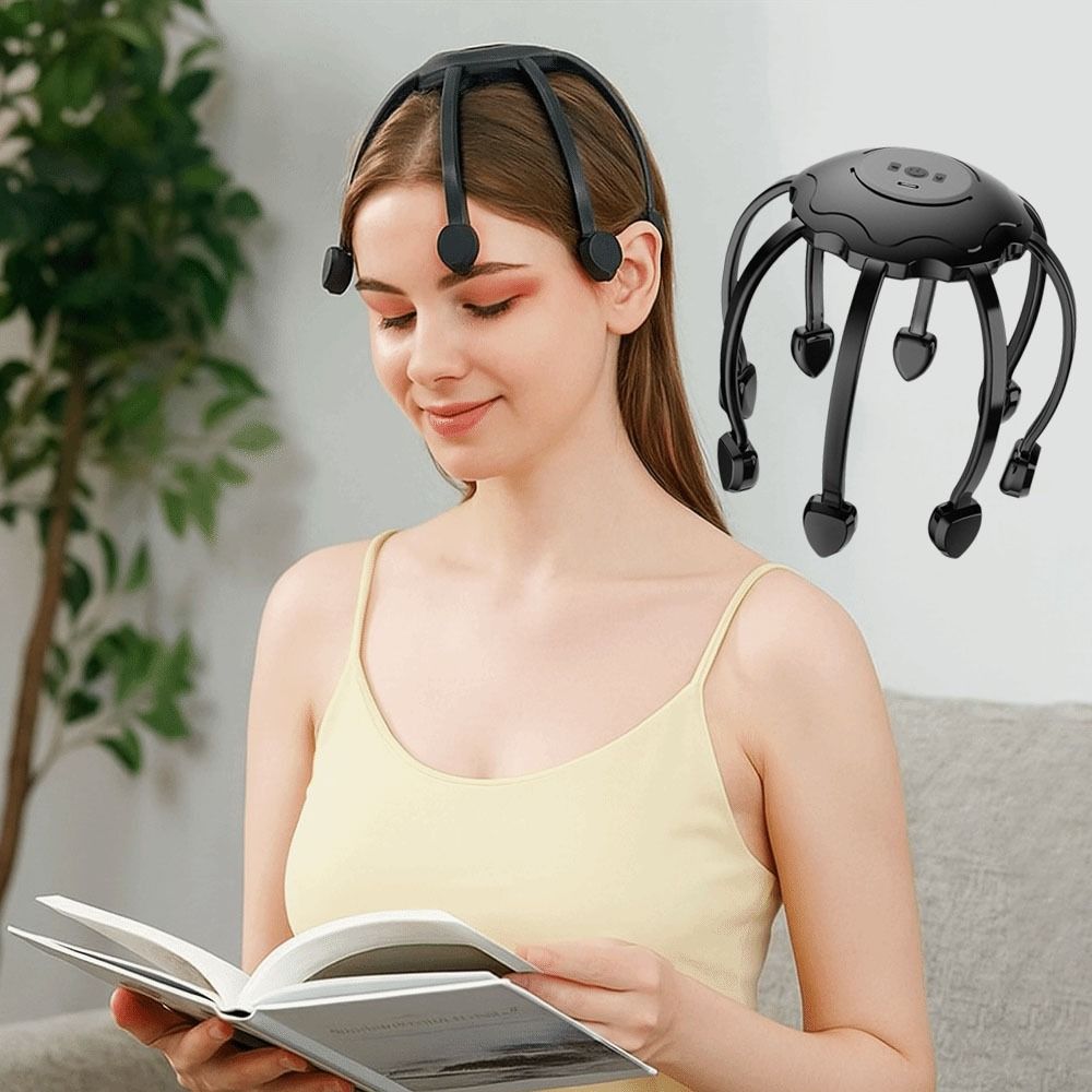 5 Modes Octopus Claw Head Massager Type-C Head Scratcher Creative Scalp Massager  Relaxation