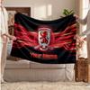 Couverture polaire personnalisée Middlesbrough FC avec logo de football, texte de nom personnalisé, couverture jetée douce et chaude pour la maison