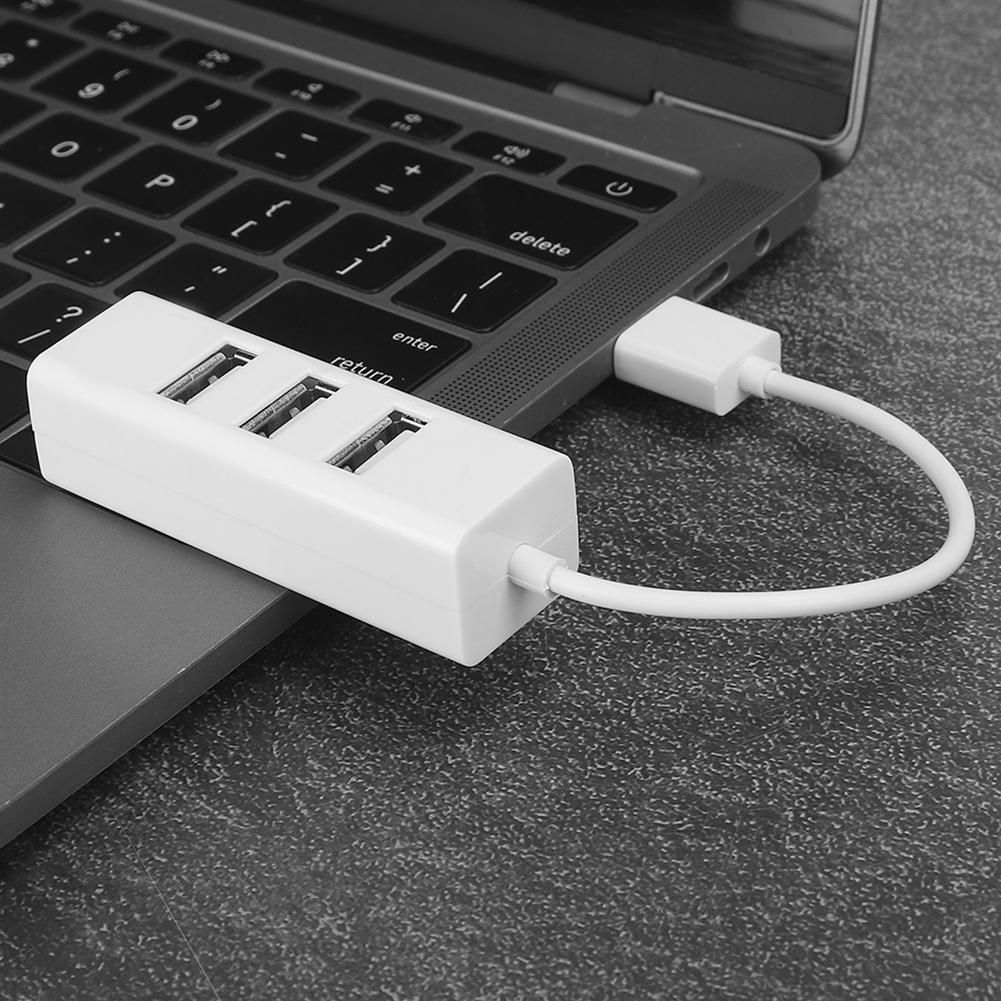 4‑Port Hub USB Splitter Docking Station Portable Computer Parts OTG White Data Transmission